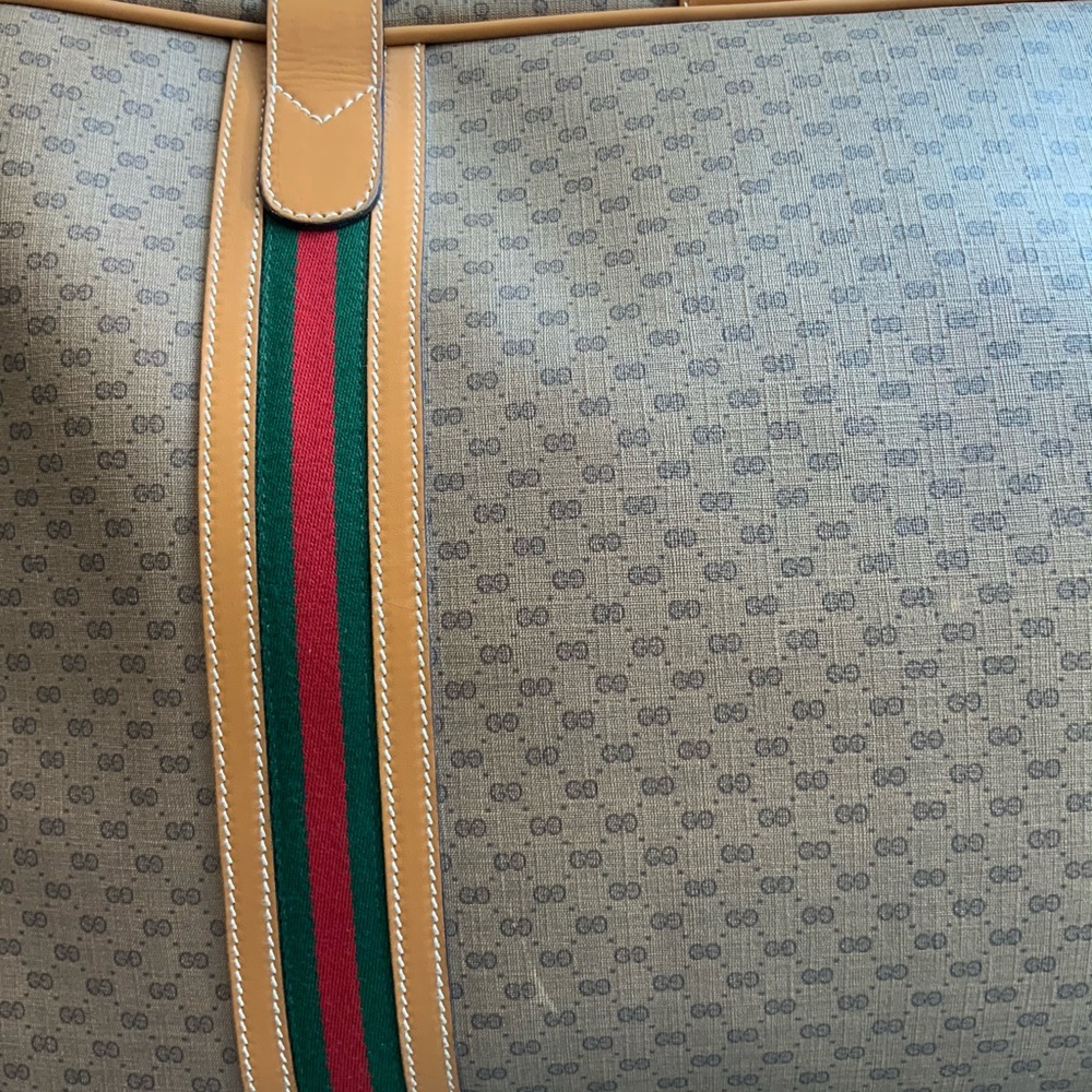 Gucci Monogram Vintage Monogram Mini G Suitcase web design ribbon red green - Picture 2 of 11